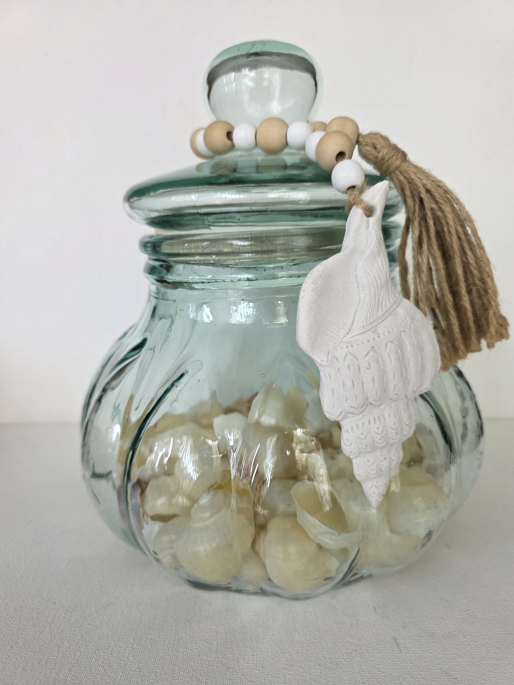 Vintage Apothecary Glass Storage Jar Accent - Green